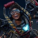 Riri Williams in bulky mechanical Ironheart armor, smiling confidently in her first practical suit.