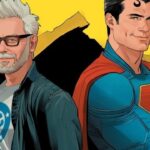 Illustration of James Gunn and Superman together, highlighting DC’s bold new creative direction.