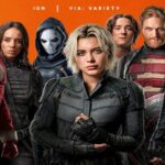 Marvel’s Thunderbolts team stands united, featuring Yelena, Bucky, Red Guardian, and others.