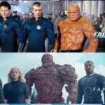 Two movie casts of the Fantastic Four, from 2005/2007 and 2015, are shown side-by-side.